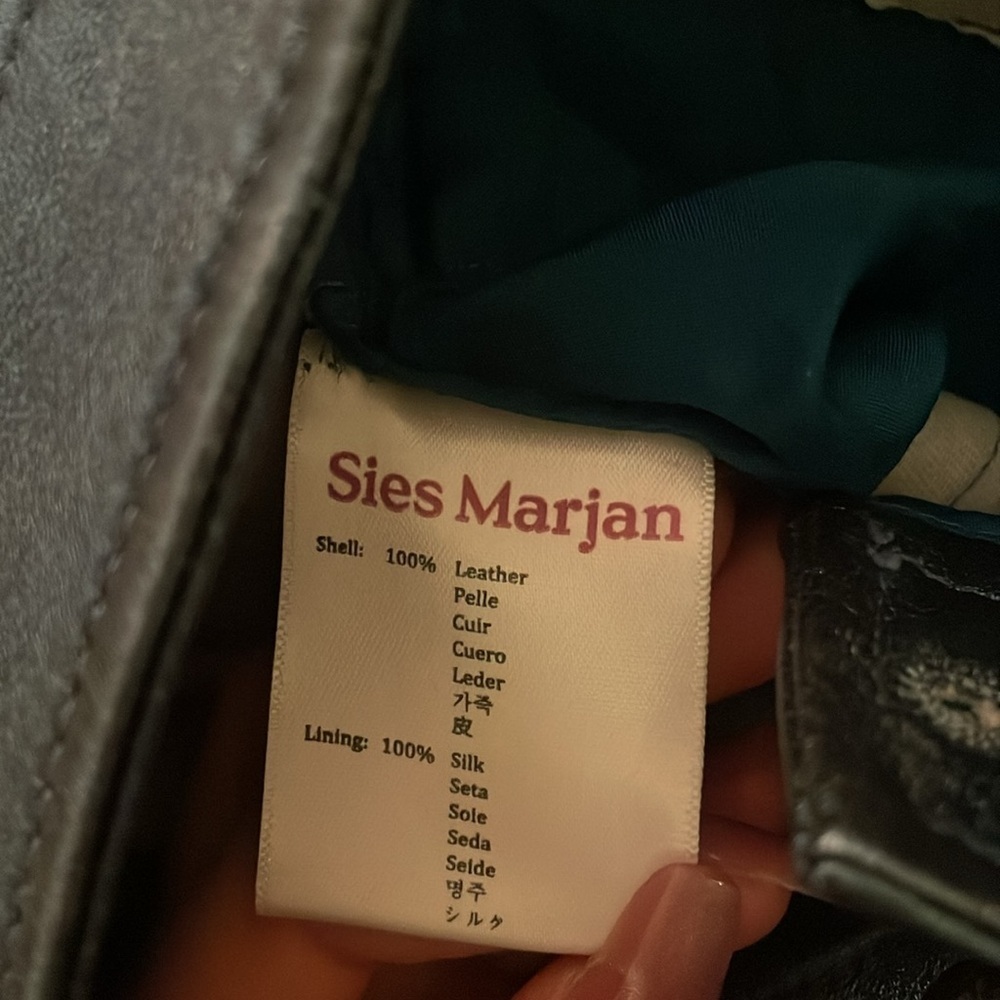 Sies Marjan Blue Leather Silk Lined Straight Leg Pants Authentic Punk Retro Funk - Picture 5 of 5